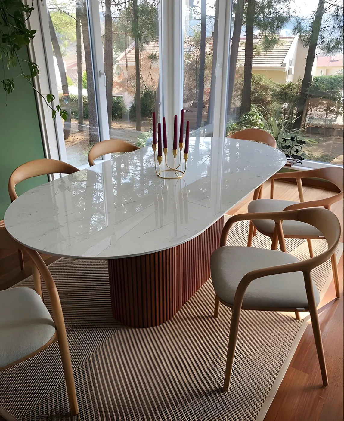 Thasos white marble table, Atelier NEVA
