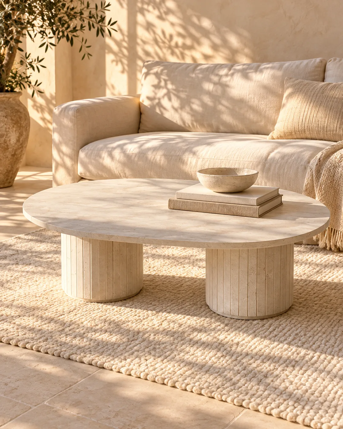 Sifnos oval coffee table, Atelier NEVA