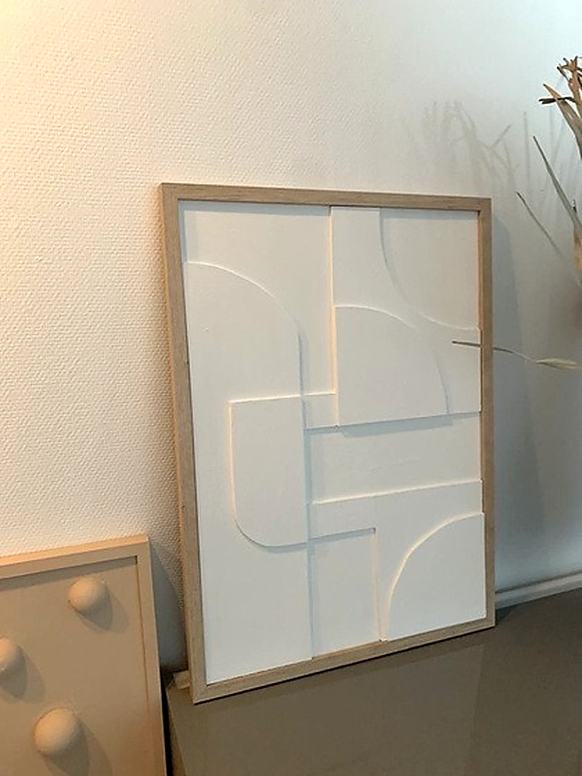 Atelier NEVA, relief paintings: relief painting in a light wood frame