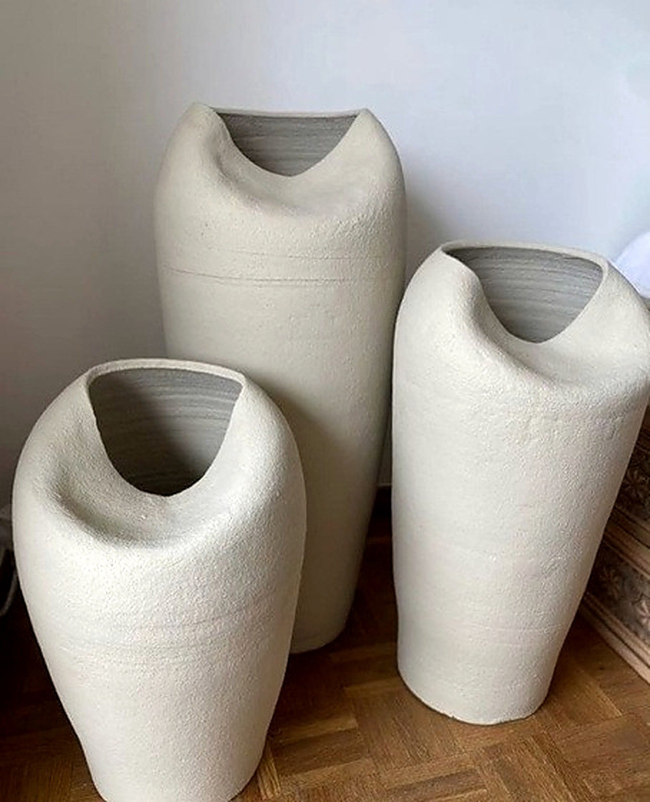 Grand vase décoratif Atelier NEVA : Trio de vases sable de trois hauteurs